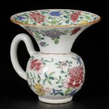 A porcelain spittoon with famille rose decoration, China, Yongzheng/Qianlong.
