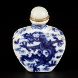 A porcelain snuff bottle with dragon decoration, China, Daoguang.