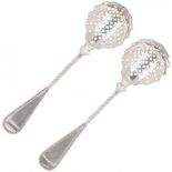 (2) piece set of silver sprinkler spoons.