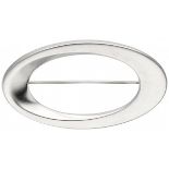 Bent Gabrielsen for Hans Hansen silver modernist oval brooch - 925/1000.