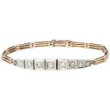 18K. Rose gold Art Deco bracelet set with approx. 0.58 ct. diamond.