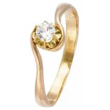 14K. Rose gold vintage solitaire ring set with synthetic spinel.