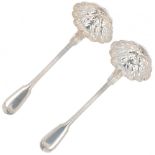 (2) piece set sprinkler spoons, Christofle "Chinon", silver-plated.