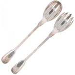 (2) piece salad servers, Christofle "Chinon", silver-plated.