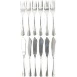 (12) piece set fish cutlery, Christofle, silver-plated.