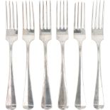 (6) piece set dinner forks "Haags Lofje" silver.