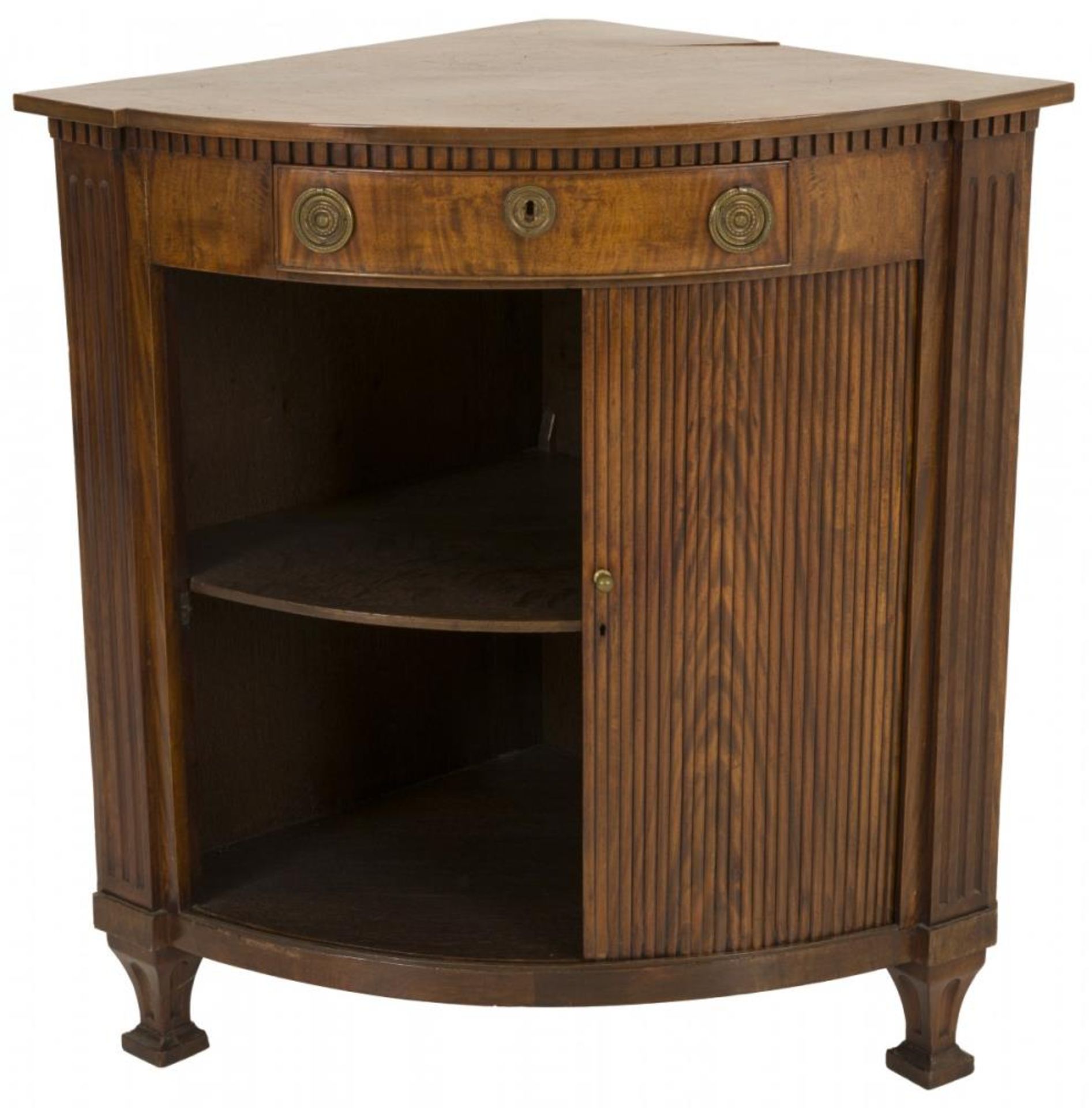 A mahogany corner cabinet, Dutch, ca. 1800. - Image 2 of 2