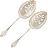 (2) piece set silver spoons.