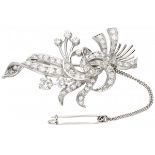 Pt 850 Platinum brooch set with approx. 2.61 ct. diamond.