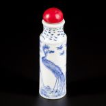 A porcelain snuff bottle with hundred birds decoration, China, 19th century.