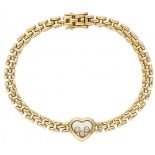 19.2K. Yellow gold Chopard L.U.C. Happy Diamonds bracelet set with approx. 0.09 ct. diamond.