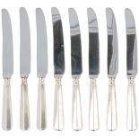 (8) piece set of knives "Haags Lofje" silver.