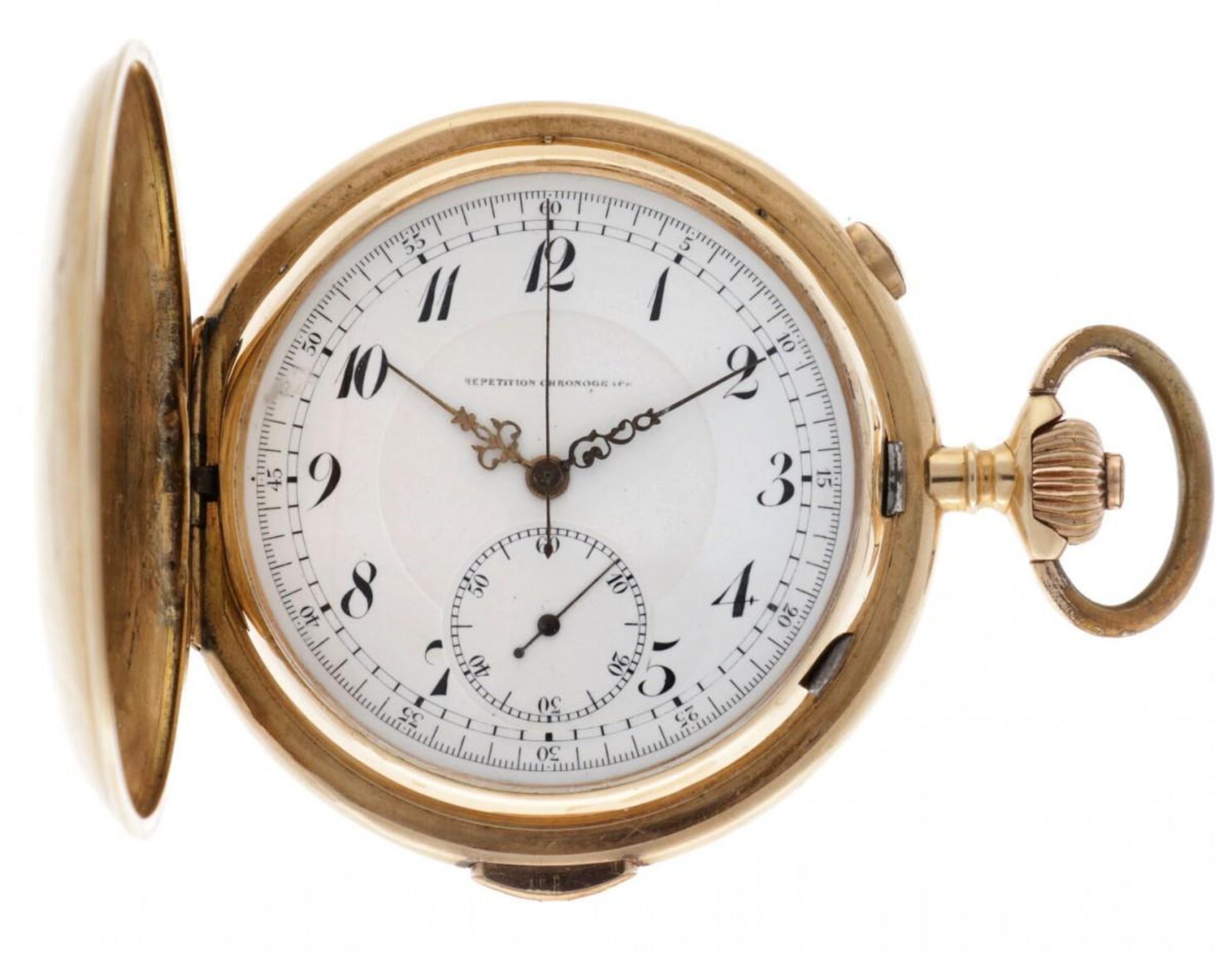 Golden Savonette Chronograph - Men's Pocket Watch - appr. 1889.