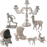 (6) piece lot of miniatures silver.