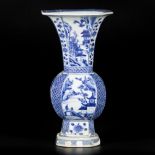 A large porcelain beaker vase, angled model, China, Kangxi.