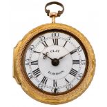 Pocket watch gold, verge escapement 'Clay, London' - Men's pocket watch - Manual winding - apprx. 17