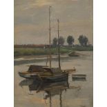 Cor Noltee (The Hague 1903 - 1967 Dordrecht), Sailing boats on the Merwede near Dordrecht.