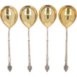 (4) piece set of silver spoons.