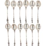 (12) piece set of apostle teaspoons silver.