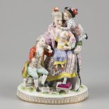 A porcelain group of a mother and child. Ludwigsburg, Germany, early, 20th century.