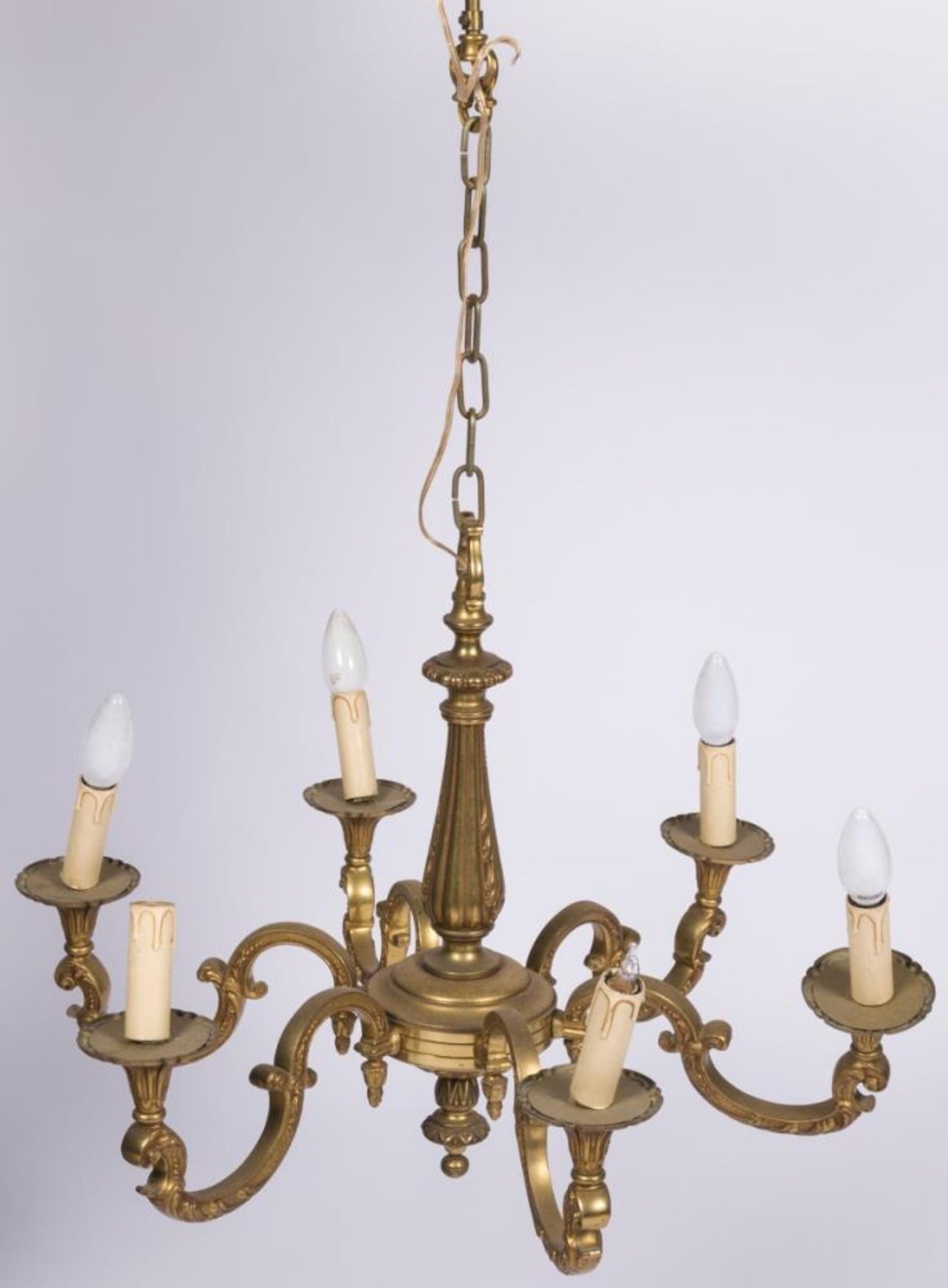 A brass pendant chandelier, Dutch, 20th century.