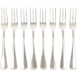 (8) piece set of forks "Haags Lofje" silver.