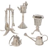 (5) piece lot miniatures silver.