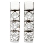 14K. White gold earrings set with approx. 0.12 ct. diamond.