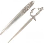 (2) piece lot with silver letter openers.