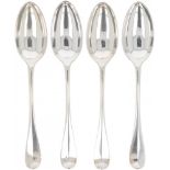 (4) piece set dinner spoons (Amsterdam Jacobus Helweg 1753-1778) silver.