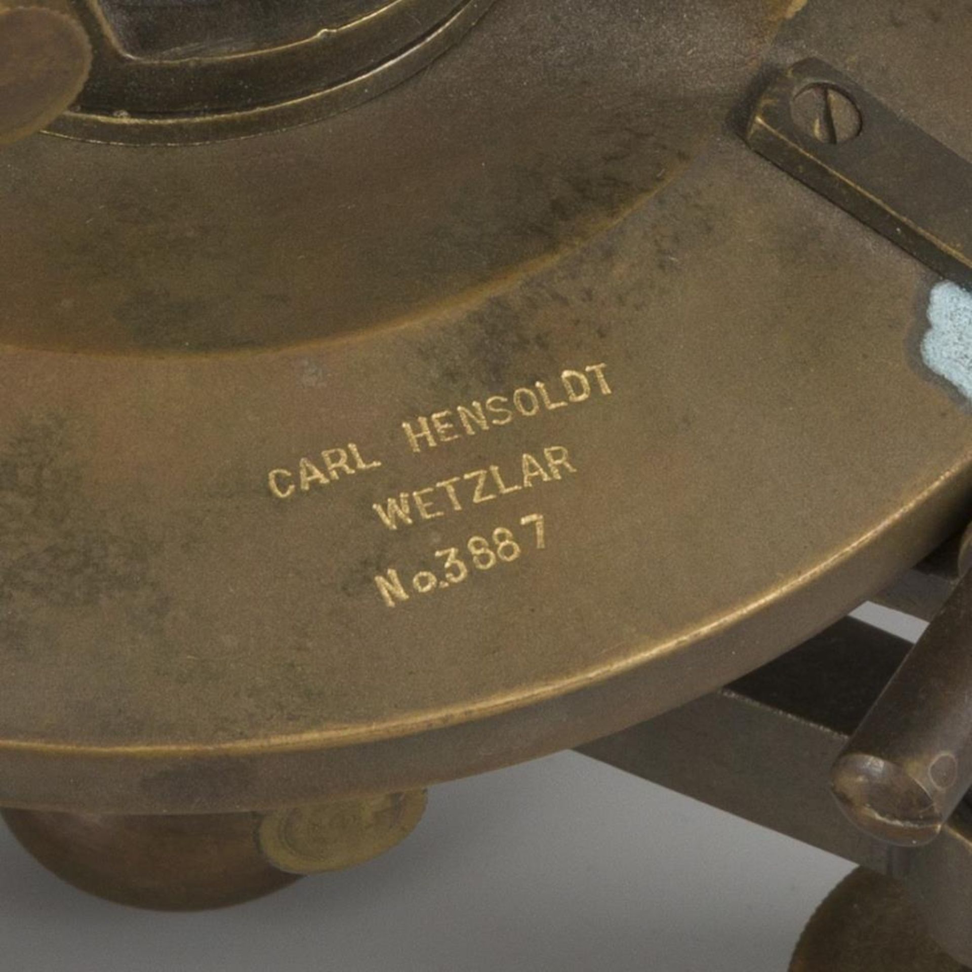 A surveyors' "Carl Hensoldt" brass spirit level instrument (transit/ theodolite), Germany, early 20t - Image 3 of 4