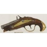 A small model flintlock travel-/ ladies pistol, 18th century.