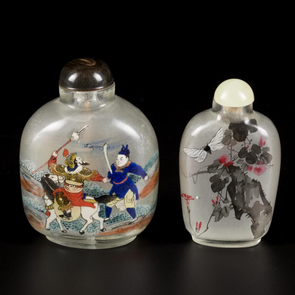 A lot comprised of (4) glass snuff bottles with various decorations, China, 1st half 20th century. - Image 7 of 15