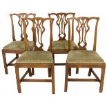 A set of (4) Chippendale-style chairs, England, 2nd quarter 18th century.
