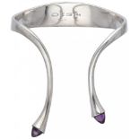 Bent Gabrielsen for Georg Jensen no.244 silver bangle bracelet set with amethyst - 925/1000.