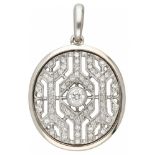 18K. White gold openwork pendant set with approx. 0.46 ct. diamond.