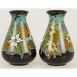 (2) piece lot Gouda Holland - Schoonhoven Plateel Art Deco Vases decor "Donau" & "Maas"