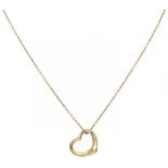 Elsa Peretti for Tiffany & Co. 18K. yellow gold 'Open Heart' necklace with pendant.