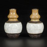 A set of (2) vases in Nanking earthenware, China, 19th century.