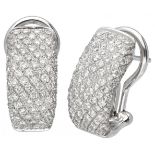 18K. White gold earrings pave set with approx. 0.80 ct. diamond.