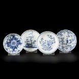A lot comprised of (4) porcelain plates with floral decoration, China, 18th century.