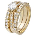 14K. Yellow gold rings set with approx. 1.40 ct. diamond.