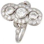 14K. White gold Art Deco dinner ring set with approx. 1.03 ct. diamond.