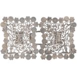 (2) piece buckle set silver.