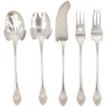 (5) piece hors d'oeuvres set silver.