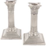 (2) piece set of table candlesticks silver.