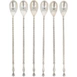 (6) piece set of ice cream spoons silver.