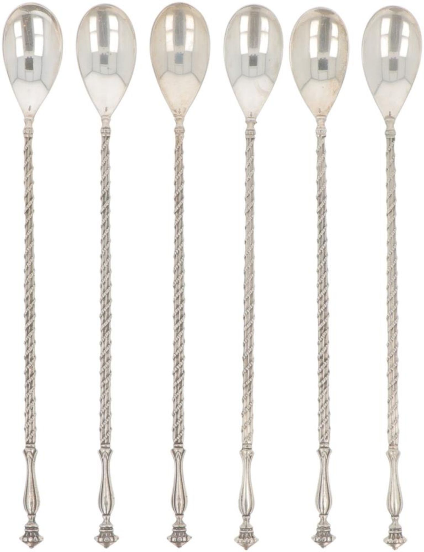 (6) piece set of ice cream spoons silver.