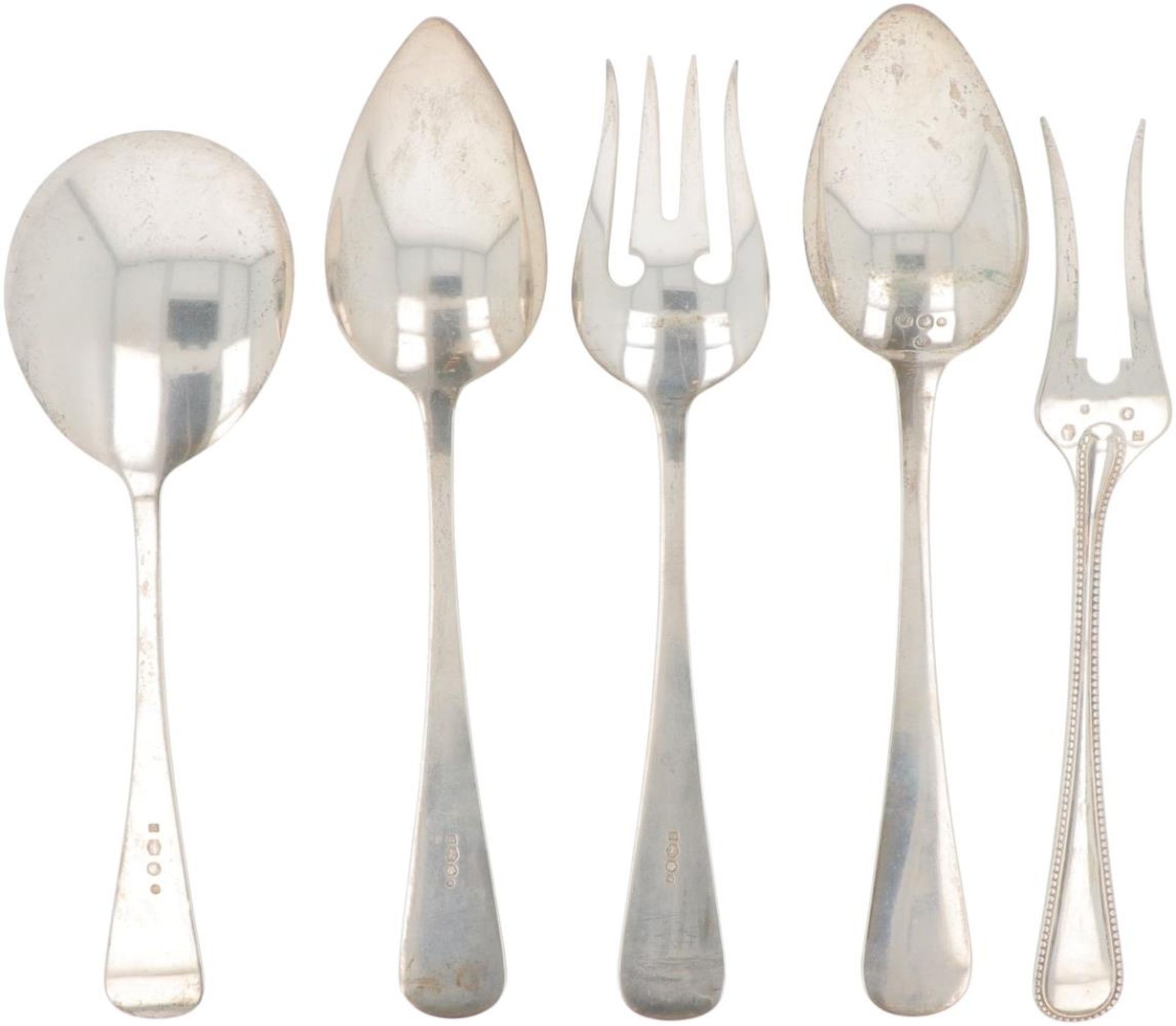 (5) piece lot of silver spoons. - Image 2 of 2