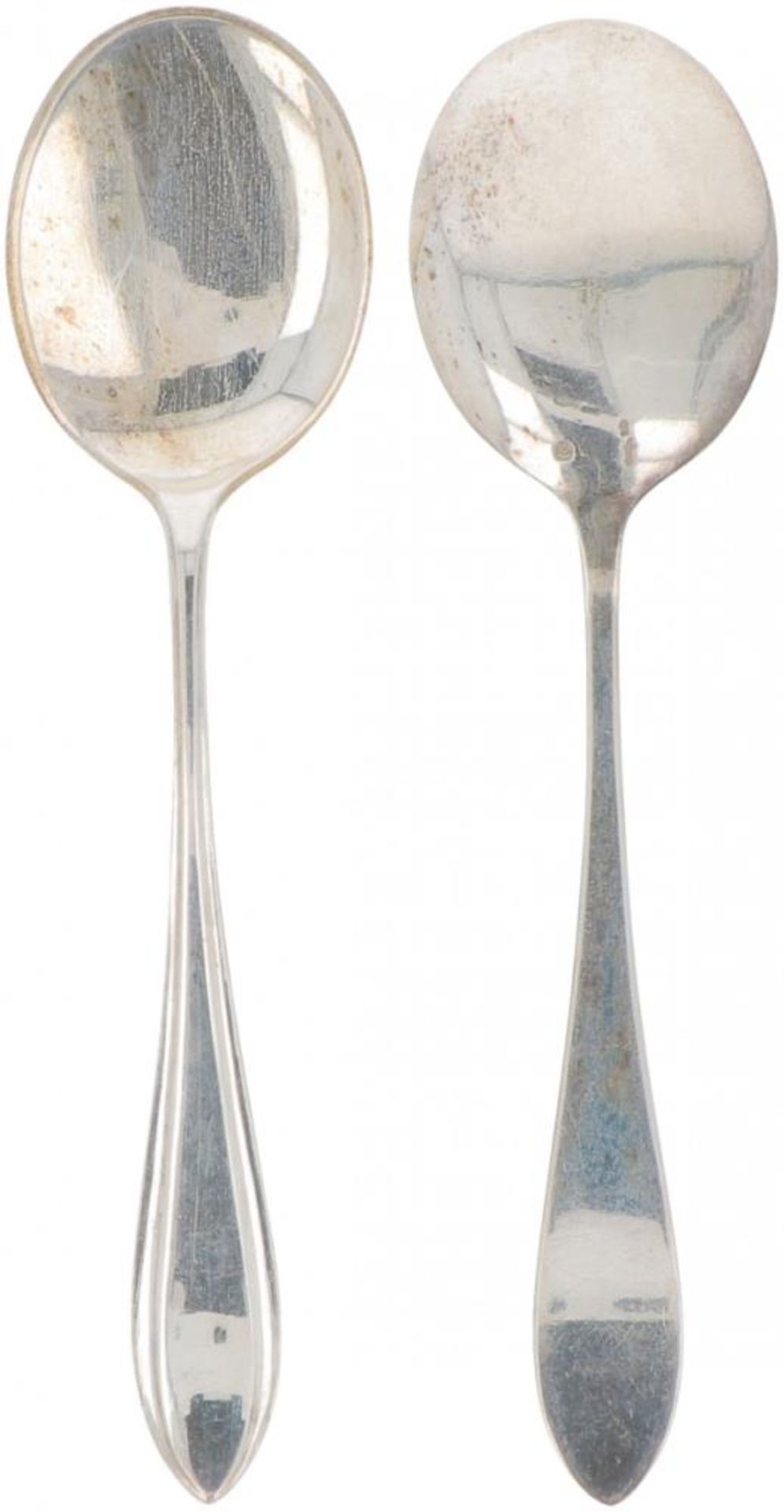 (12) piece set of ice cream spoons silver. - Image 2 of 3